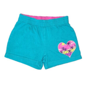 Faded GLORY Teal Shorts with Beach Theme in Heart